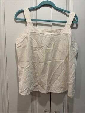 Carve Designs Cream Embroidered Square-Neck Tank